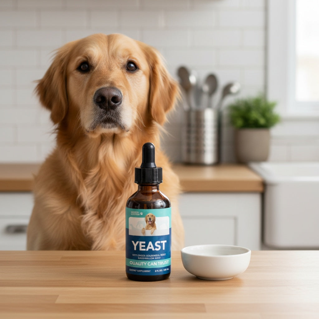 Yeast Health Drops for Dogs and Cats 60ml – Skin and Ear Support Liquid Supplement Easy Absorb All Breeds Ages
