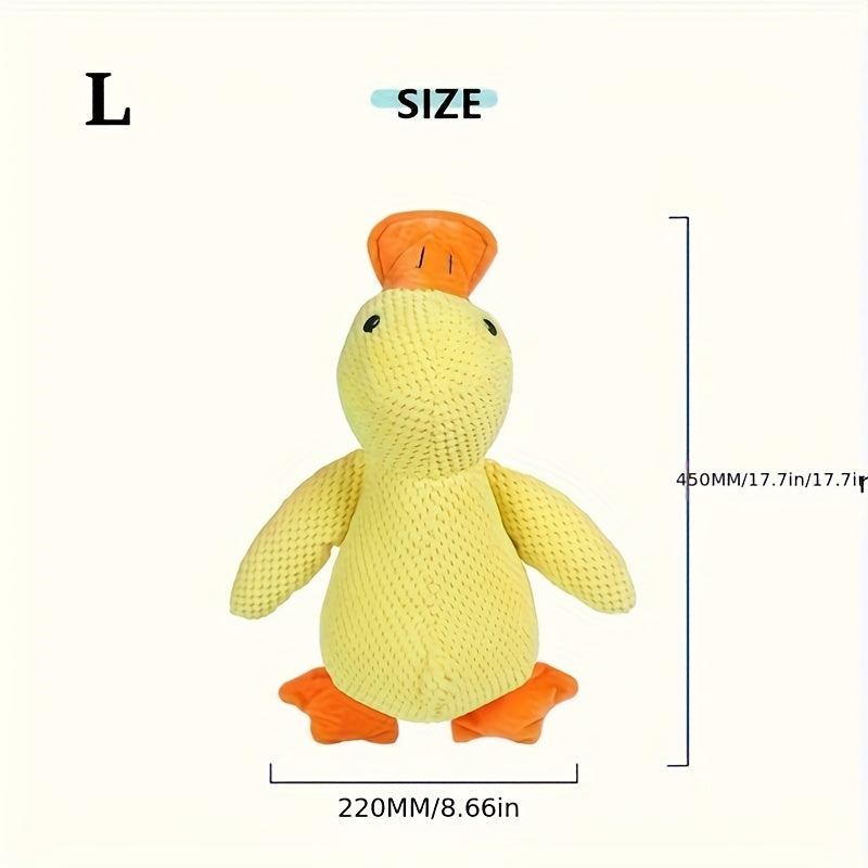 Large Squeaky Plush Duck Dog Toy – Bite-Resistant Soft Chew Toy for Puppies & Large Breed Dogs, Durable Stuffed Animal Teething Toy for Golden Retrievers, Corgis, Pomeranians & All Breeds