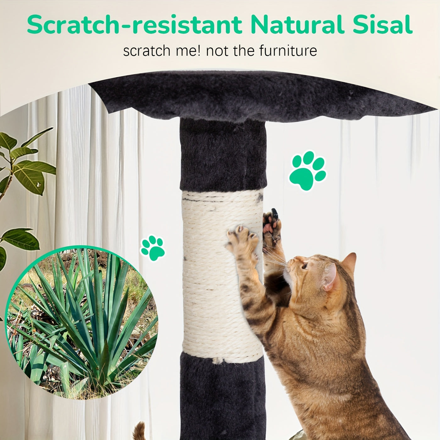 Multi-Level Cat Tree Tower with Scratching Post & Cat House - Indoor Cat Activity Center 22/54/60/70 Inch, Cat Climbing Tower for Kittens & Adult Cats, Easy Assembly