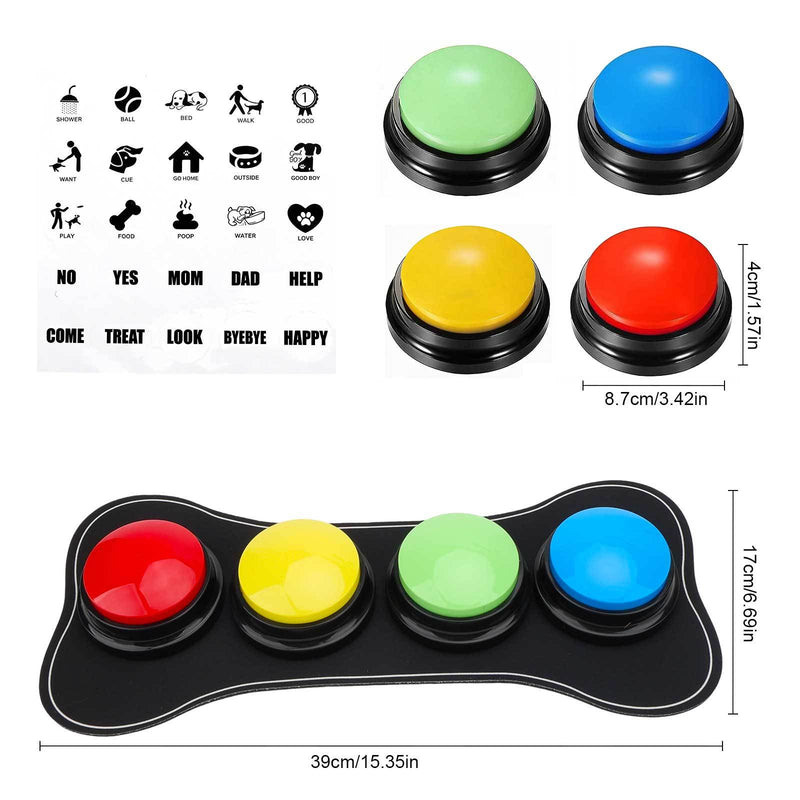Dog Talking Buttons with Recordable Voice for Training & Communication - Interactive STEM Learning Toy for Dogs & Puppies to Press & Speak Basic Commands at Home