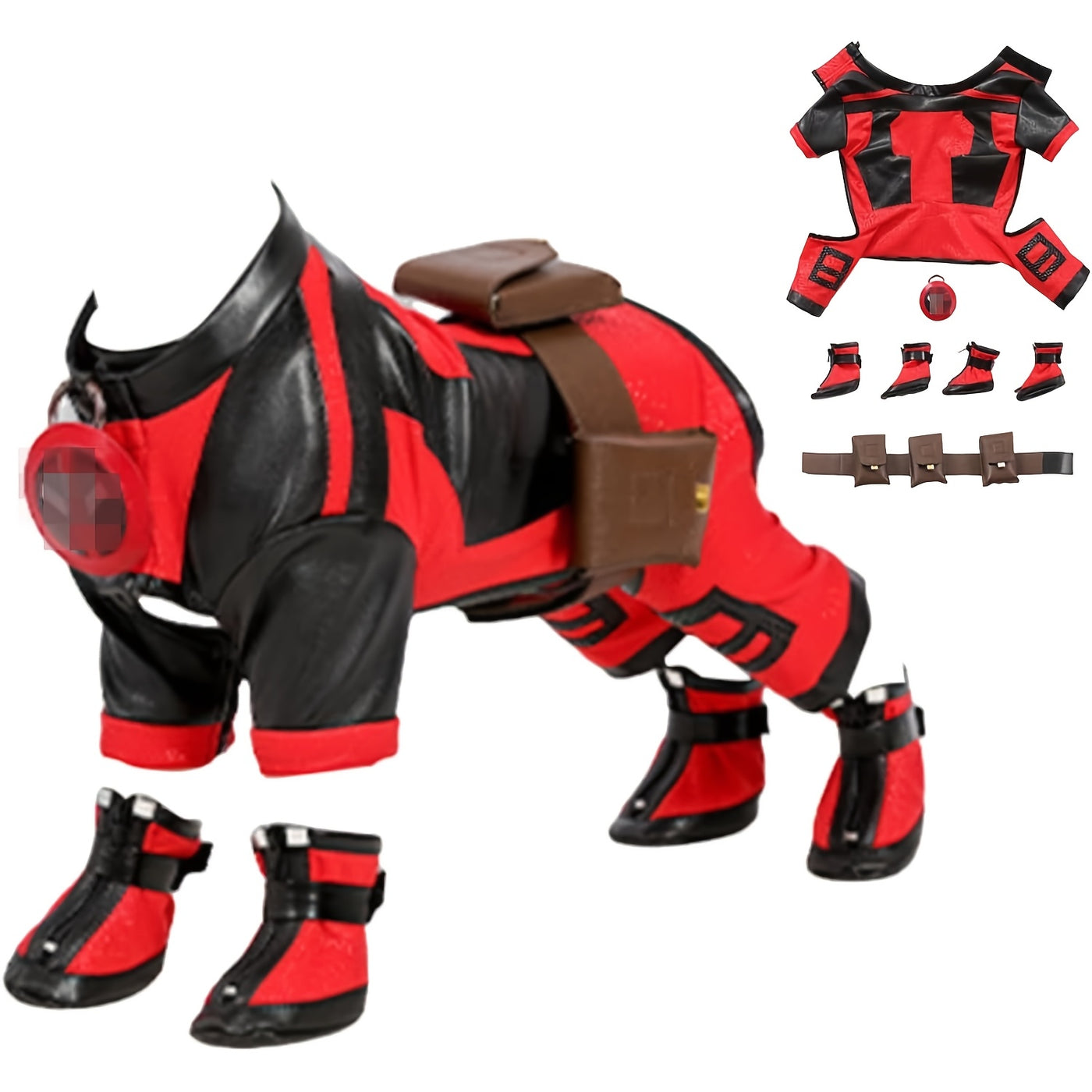 Dog Superhero Costume Full Set – Superdog Cape & Outfit for Small Medium Large Dogs, Christmas Halloween Pet Costume