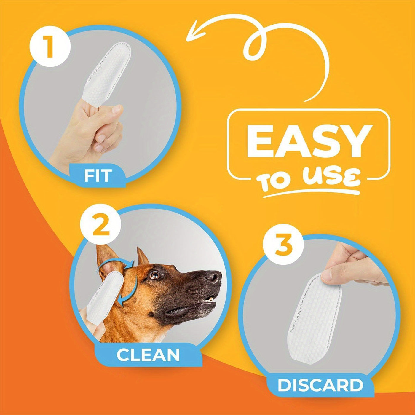 Pet Grooming Wipes for Dogs & Cats - Dental Wipes, Ear Wipes, Eye Wipes & Teeth Cleaning Kit, Coconut Scent, Soothing & Deodorizing for All Breed Sizes