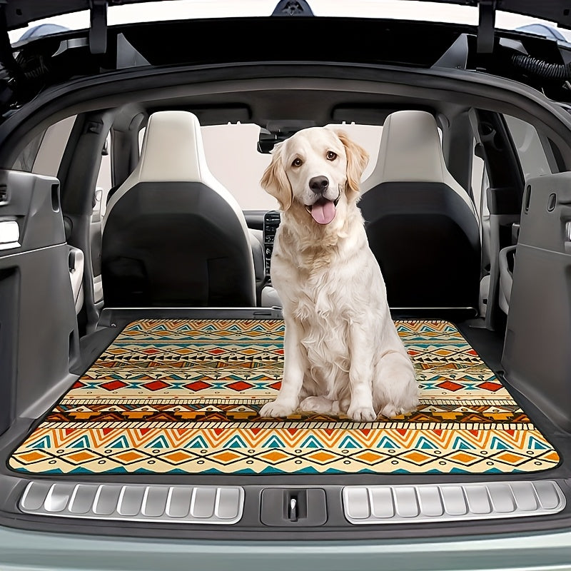 2-Pack Washable Dog Pee Pads Super Absorbent Reusable Puppy Training Pads Leakproof Non-Slip Whelping Pads with Retro Tribal Design – Sizes 18x24 to 36x41 Inch
