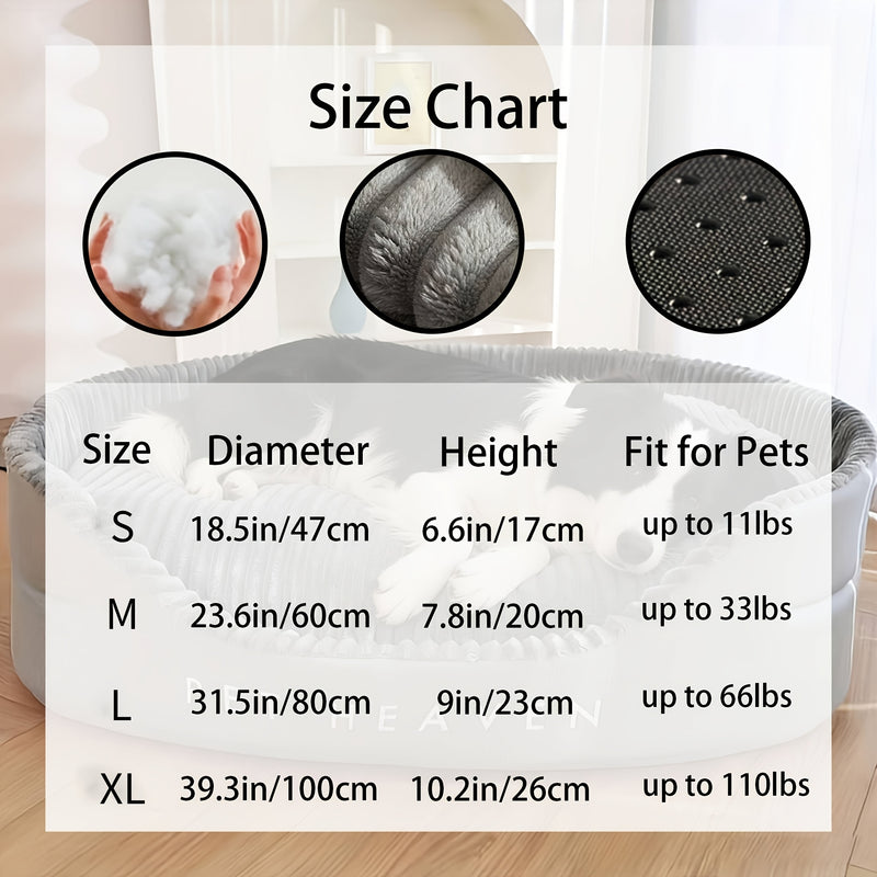 Washable Dog Bed for Medium & Large Dogs – Deluxe Double-Sided, High & Low Sides, All-Season Detachable Mat