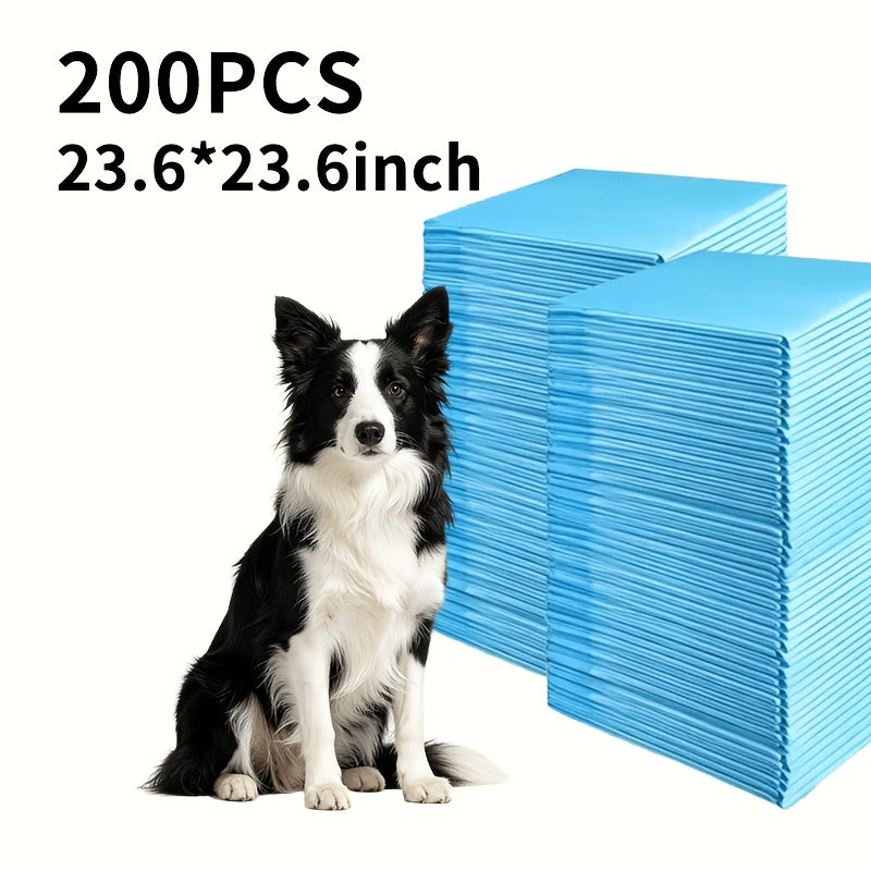 Super Absorbent Disposable Pet Pee Pads 23.6x23.6 Inch - Leak-Proof SAP Training Pads for Puppies Dogs Cats Rabbits, 50/100/200 Count Bulk Pack