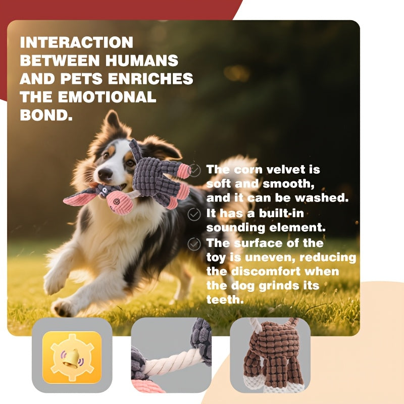 6-Piece Squeaky Plush Dog Toy Set – Cute Animal Shape Chew Toys for Small & Medium Dogs, Interactive Teething & Teeth Cleaning Toys, Anxiety Relief Pet Toy Bundle