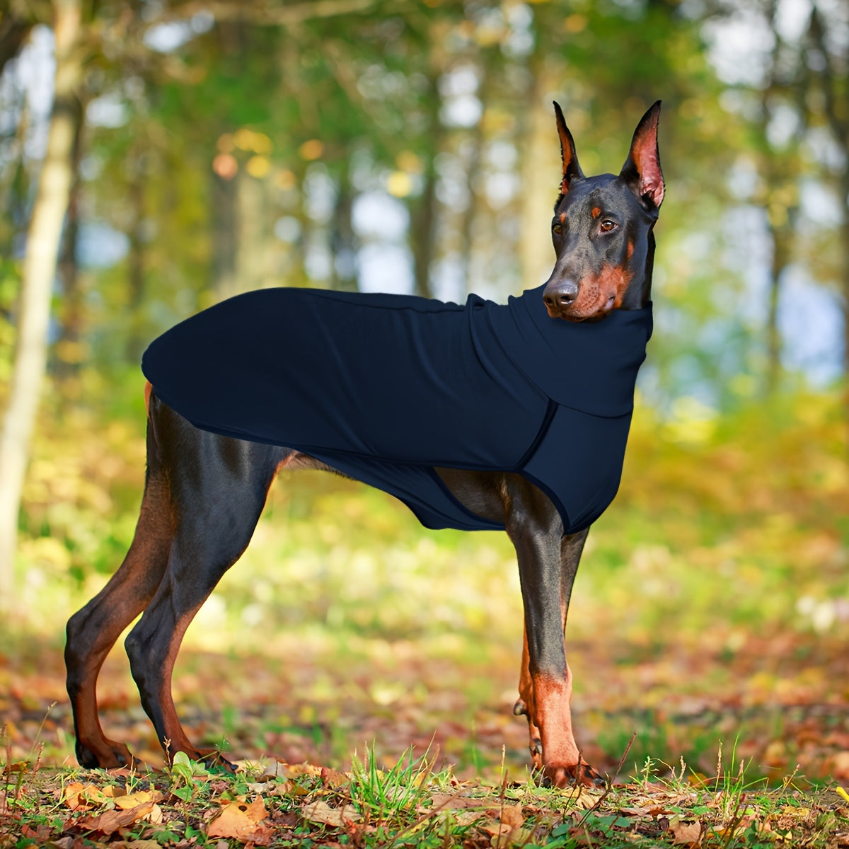 High Neck Dog Coat – Warm Solid Color Woven Polyester Pullover for Small Medium Large Dogs, Machine Washable All-Season Fall Winter Pet Clothing, XL to 4XL