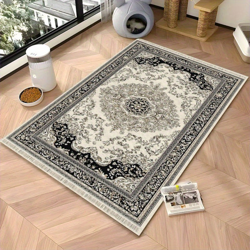 Pet Feeding Mat Non-Slip Washable Persian Floral Pattern Dog Cat Food Mat 16x12 Inch – Waterproof Placemat for Dog Bowls Kennel Litter Box and Holiday Gift