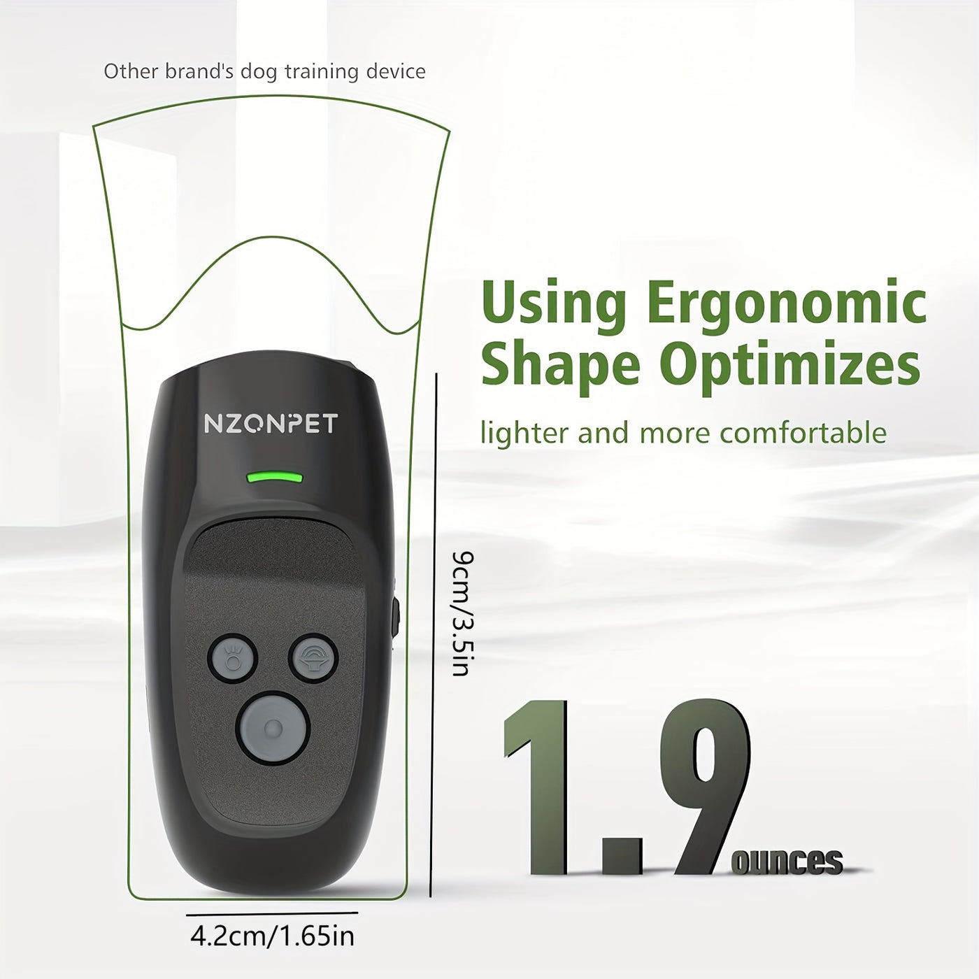 Ultrasonic Anti Barking Device 3-in-1 – Dog Bark Control & Training Tool with 3 Frequency Modes, 16.4Ft Range, Rechargeable LED Light & Wrist Strap | Green, Ginger, Black