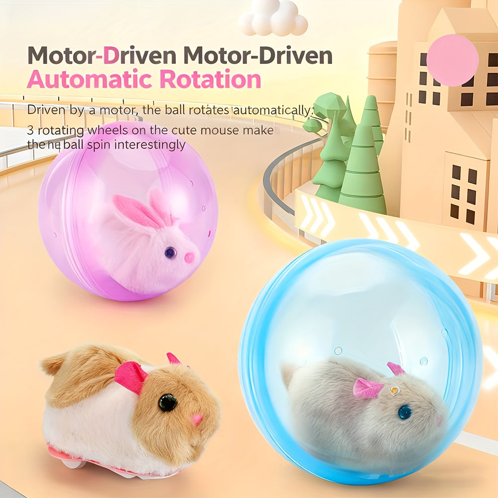 Motion Activated Interactive Cat Toy Ball – Auto Moving Rechargeable Toy for Indoor Cats & Dogs, Boredom Buster for Small Medium Large Pets, Cartoon Rabbit & Squirrel Design