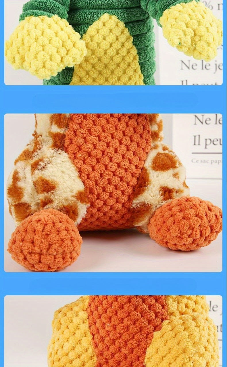 Sweetheart Squeaky Plush Dog Toy – Cute Animal Print Chew & Tug Toy for Aggressive Chewers, Interactive Dog Toy for All Breeds, Duck Deer Frog Styles