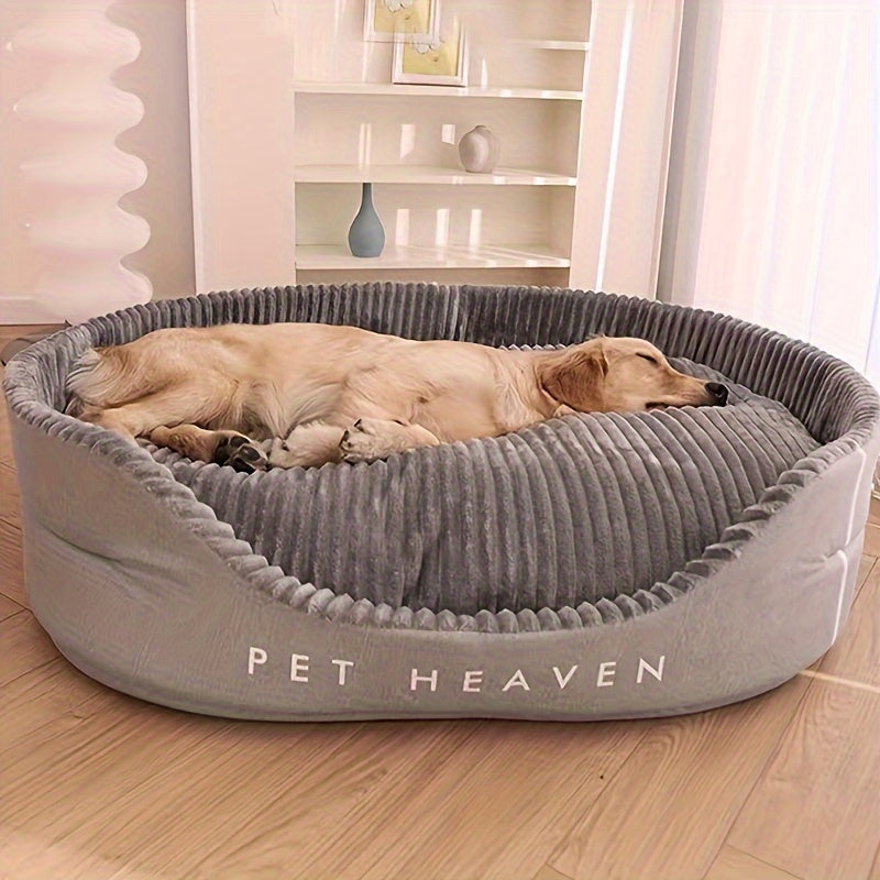 Washable Dog Bed for Medium & Large Dogs – Deluxe Double-Sided, High & Low Sides, All-Season Detachable Mat