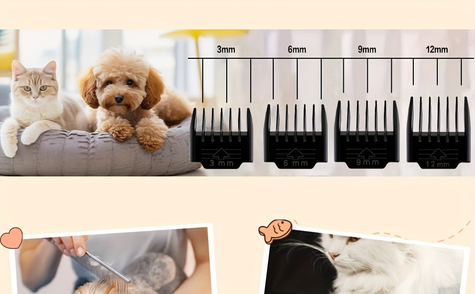 Professional Dog Grooming Kit – USB Rechargeable Electric Clippers with Ceramic Blades, Brush & Comb Set for Dogs & Cats, Multiple Colors & Beauty Sets