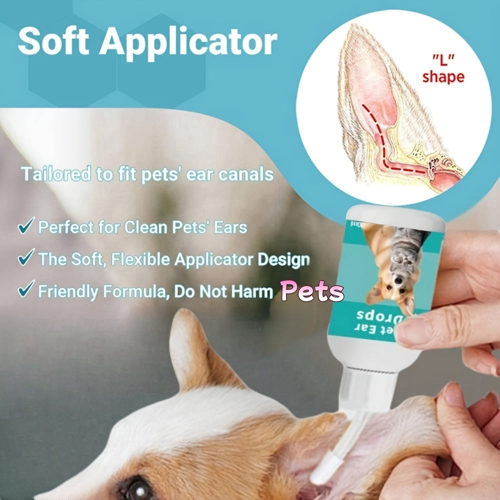 Dog & Cat Ear Cleansing Drops – Gentle Non-Irritating Formula for Ear Infections, Earwax Removal & Odor Control, 4oz Pet Ear Care Solution, 1/2/4 Pack