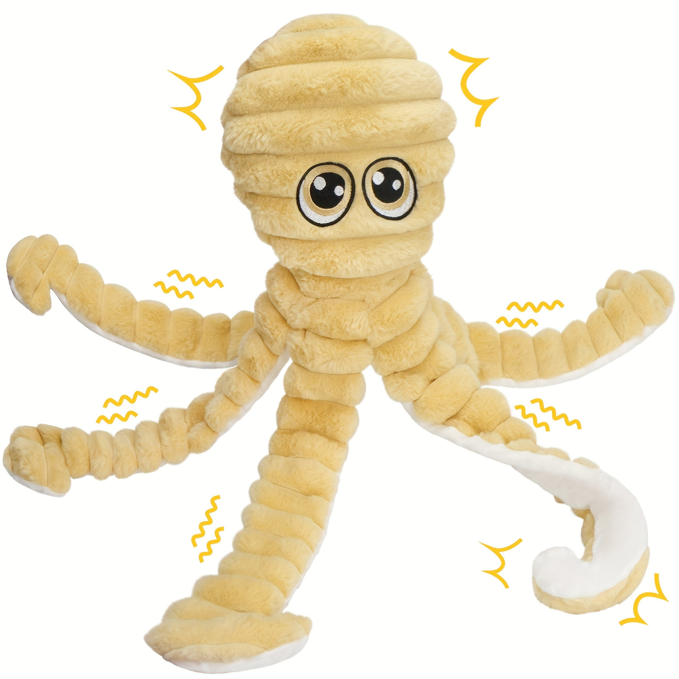 Squeaky Octopus Dog Toy – Soft Plush Stuffed Chew Toy with Squeaker for Small Medium Large Dogs, Teeth Cleaning, 6 Colors, Cute Puppy Gift
