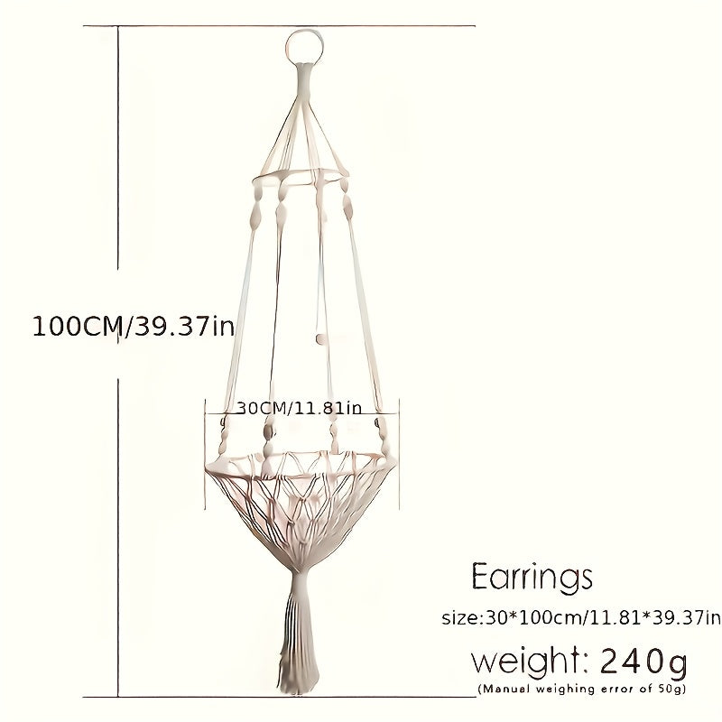 Extra Large Hand-Woven Rope Cat Hammock Swing Bed Indoor Cat Nest Basket for Two Cats - Super Load-Bearing Durable Hanging Cat Bed 15.75in & 11.81in Diameter