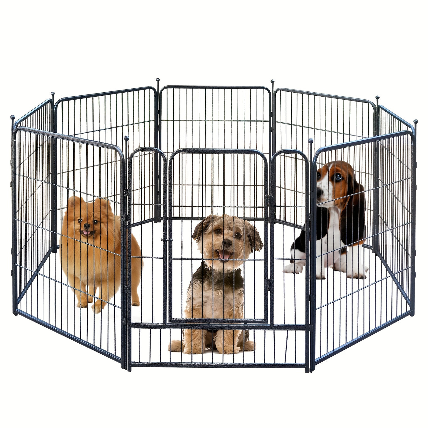 Heavy Duty Metal Dog Playpen with 8 & 16 Panels - Portable Outdoor Exercise Fence Pen for Small Medium Large Dogs, RV Camping Backyard