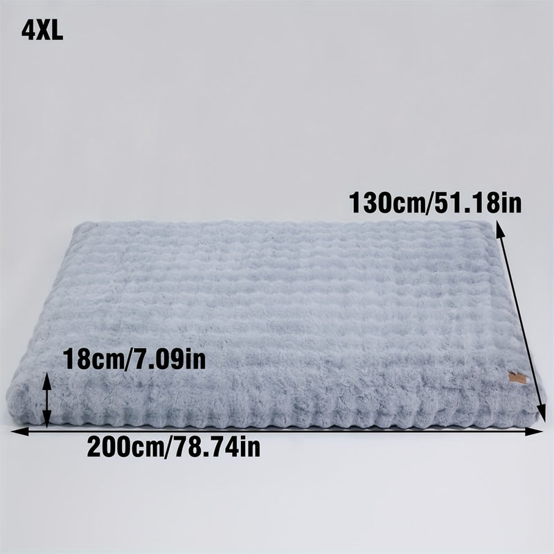 Orthopedic Dog Bed with Removable Cover – Thick Foam Base, Waffle Texture, Crate Mat for Dogs & Cats, Multiple Sizes Medium to 3XL, Grey & Khaki Beige