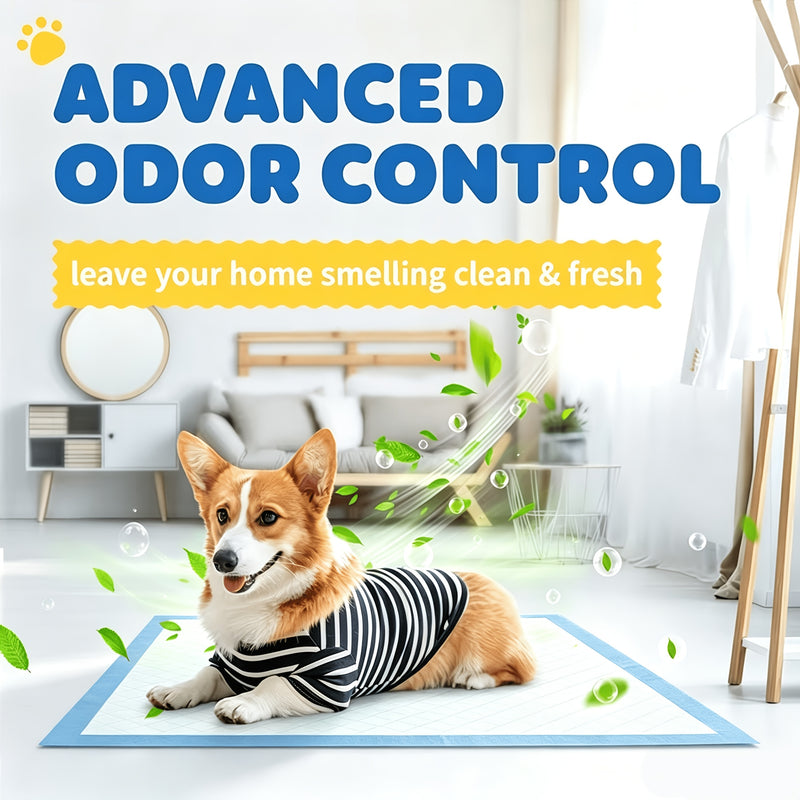 Super Absorbent Disposable Pet Pee Pads 23.6x23.6 Inch - Leak-Proof SAP Training Pads for Puppies Dogs Cats Rabbits, 50/100/200 Count Bulk Pack