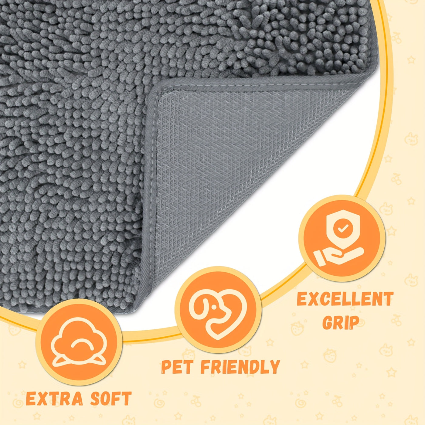 Dog Door Mat for Muddy Paws 2-Pack Absorbent Non-Slip Machine Washable Microfiber Mud Mat - Quick Dry Entry Rug for Dogs Indoor Floor 24x17 & 32x20 Inch