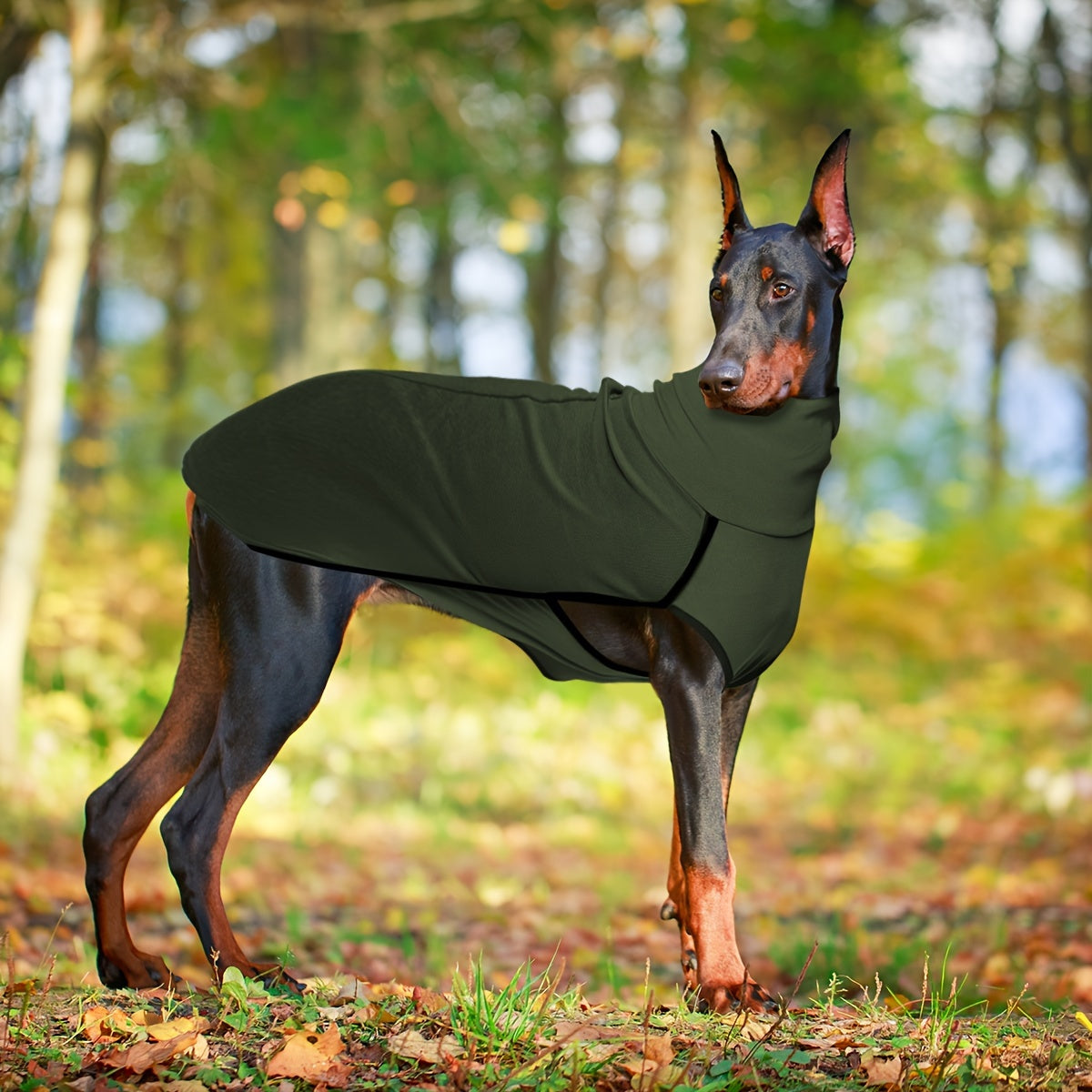 High Neck Dog Coat – Warm Solid Color Woven Polyester Pullover for Small Medium Large Dogs, Machine Washable All-Season Fall Winter Pet Clothing, XL to 4XL