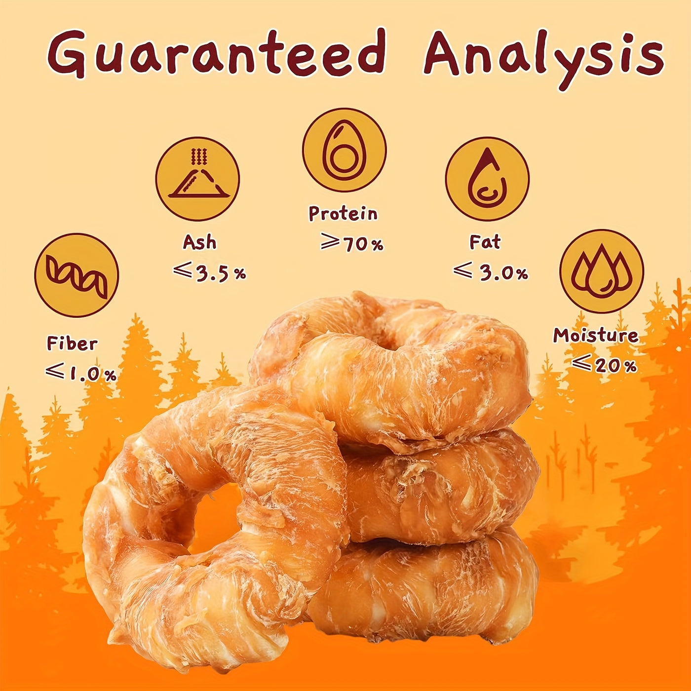 Chicken Wrapped Cowhide Dog Chews – Natural Grain-Free Teething Donut Treats for Dogs, Real Chicken & Rawhide Dental Chew for Healthy Teeth, Training Reward Snacks, 1pc / 3pc / 4pc Pack
