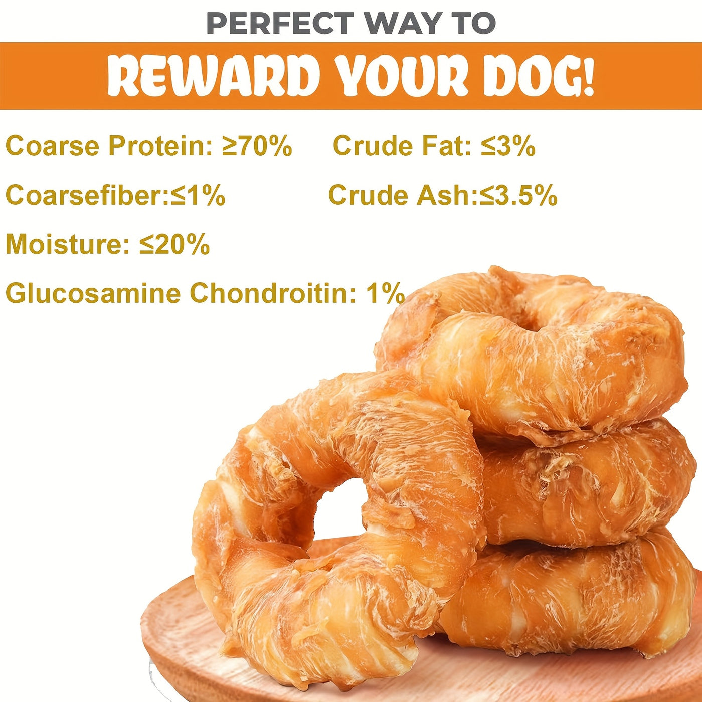 Chicken Wrapped Cowhide Dog Chews – Natural Grain-Free Teething Donut Treats for Dogs, Real Chicken & Rawhide Dental Chew for Healthy Teeth, Training Reward Snacks, 1pc / 3pc / 4pc Pack