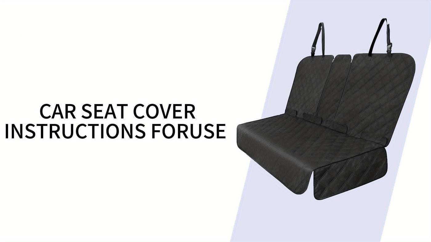 Car Back Seat Cover 60/40 Split Bench for Dogs & Kids – Waterproof Non-Slip 900D Seat Protector for Cars Trucks SUVs, Full Size 60" Black