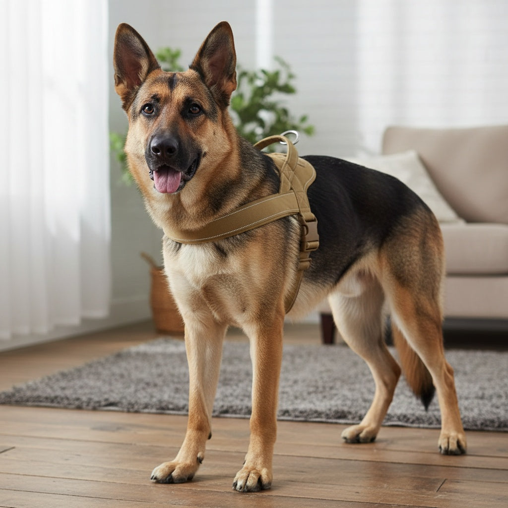 Tactical No-Pull Dog Harness with Easy-Grip Handle & Reflective Strips for Medium & Large Dogs – Adjustable Chest Vest for Outdoor Training & Walking, Sizes S-XL