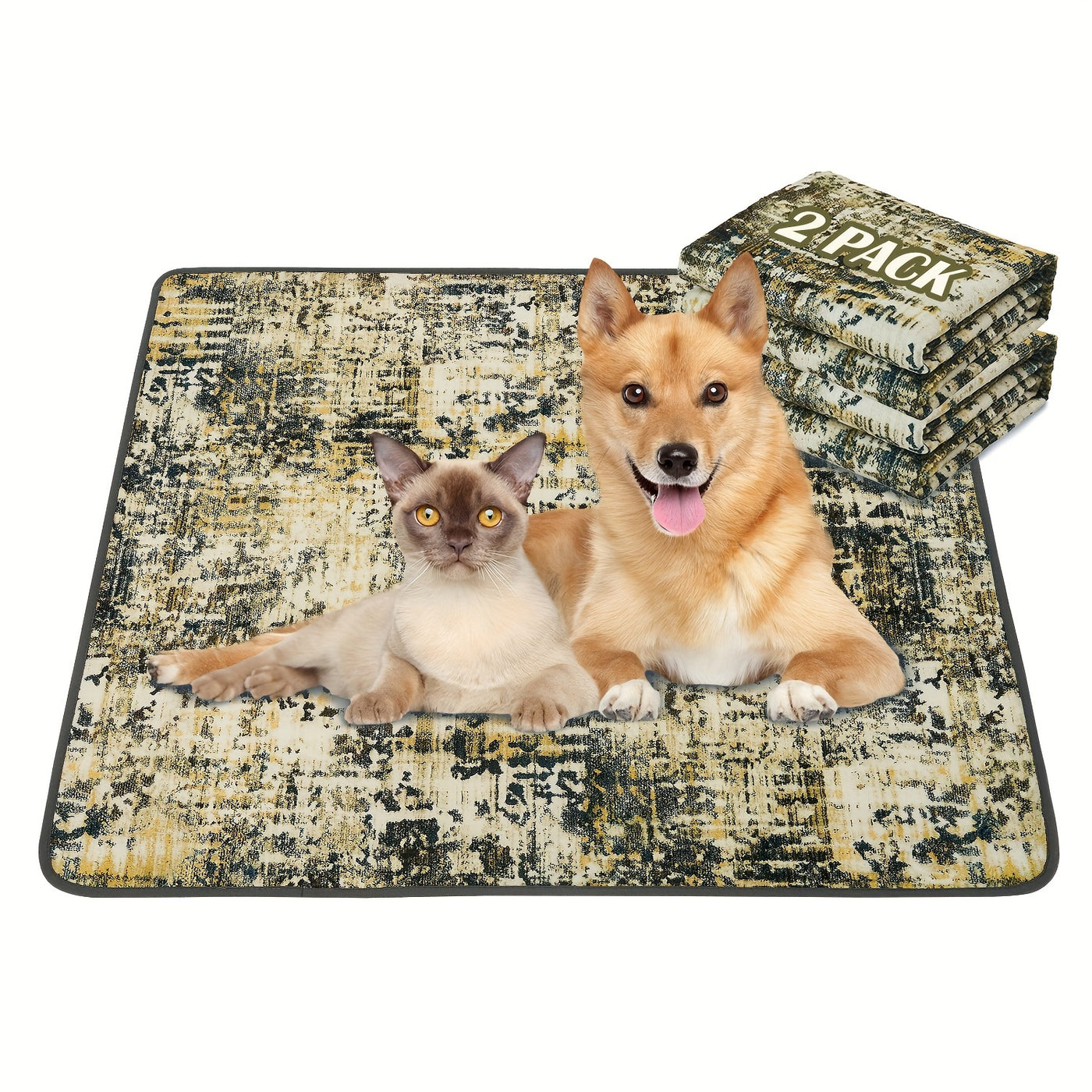Washable Pee Pads for Dogs 2-Pack Reusable Puppy Training Pads 36x41 Inch Super Absorbent Leakproof Non-Slip Potty Pads for Floor Crate and Couch – Tie Dye Whelping Mat