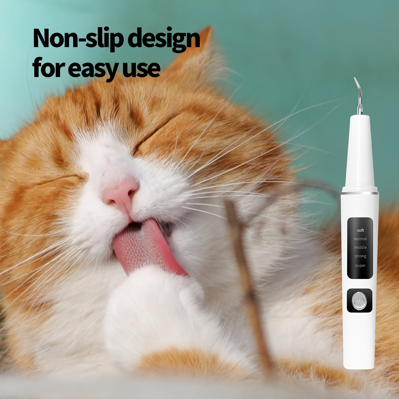 Electric Pet Teeth Cleaning Kit for Cats and Dogs USB Rechargeable – 5 Modes 4 Cleaning Heads Stain Tartar Remover
