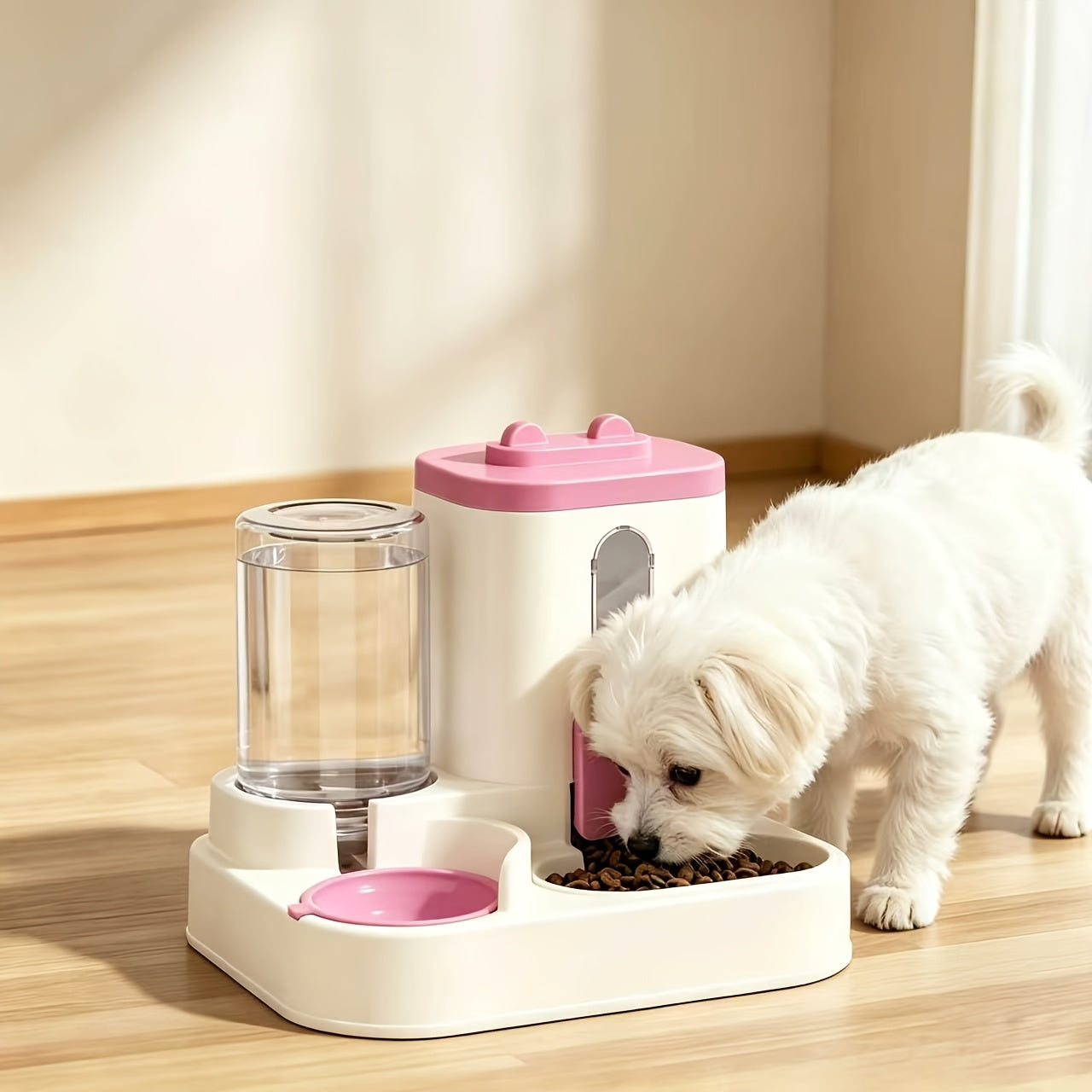 2-in-1 Automatic Pet Feeder for Cats & Dogs – Non-Electric Space-Saving Gravity Bowl, Easy Clean, Multi-Pet Family Dual Feeding Station