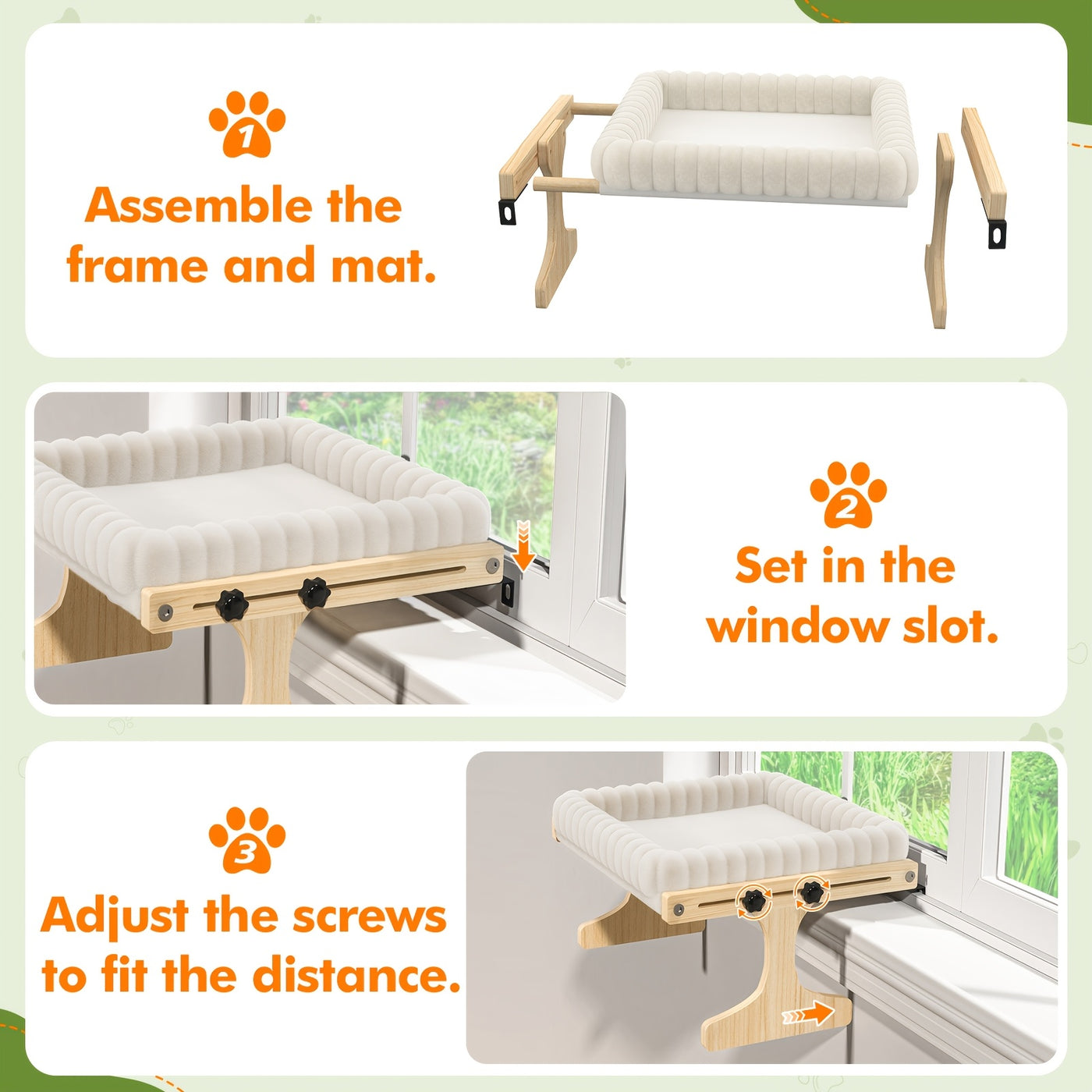 3-in-1 Cat Window Perch Hammock with Plush Nest - Window Sill Bedside Cat Bed for Small Medium Cats, Single Layer & 2-Layer Styles, Cozy Elevated Cat Lounger Indoor