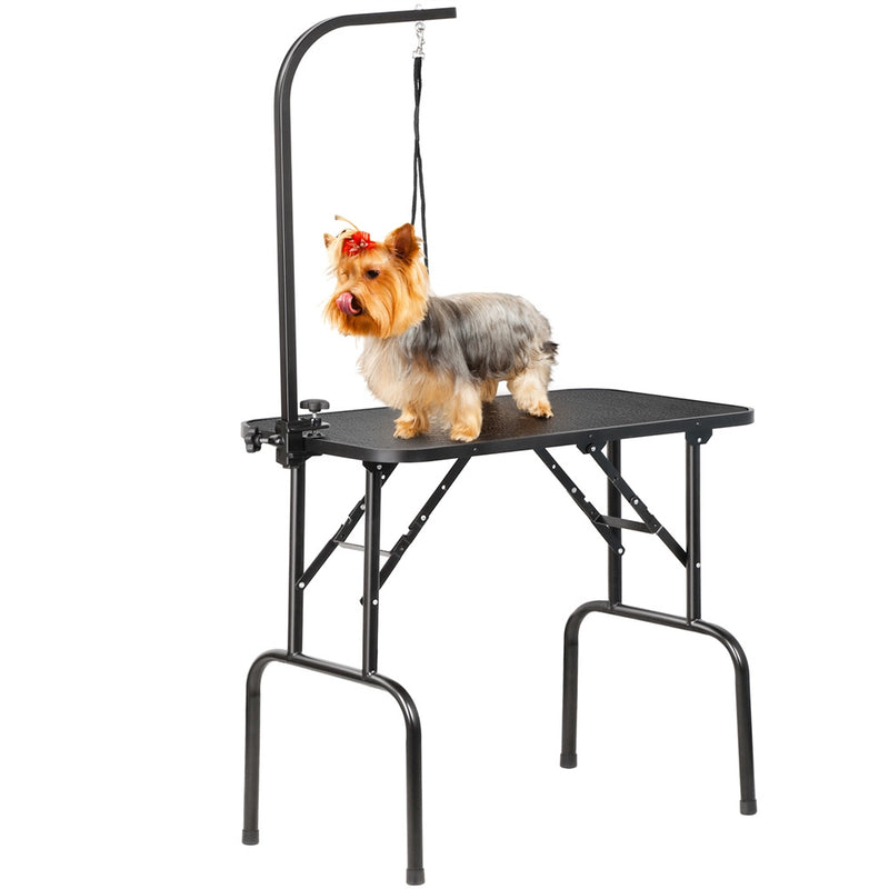 Foldable Pet Grooming Table with Height-Adjustable Arm – Non-Slip Waterproof Surface, Folding Legs for Easy Storage, Home & Professional Dog Cat Grooming Station