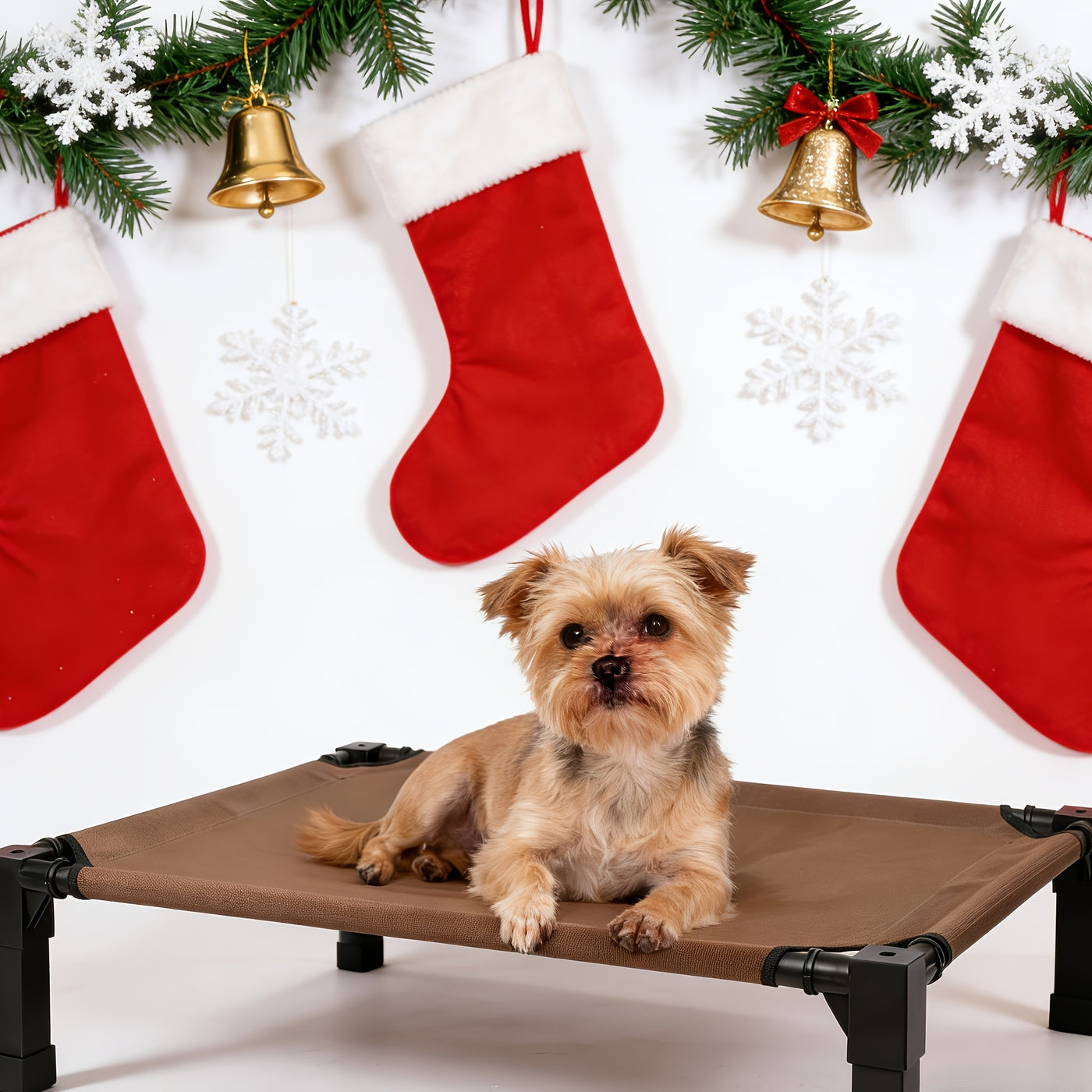 Cooling Elevated Dog Bed – Raised Dog Cot with Washable Breathable Mesh, Metal Frame & No-Slip Feet for Indoor & Outdoor Use