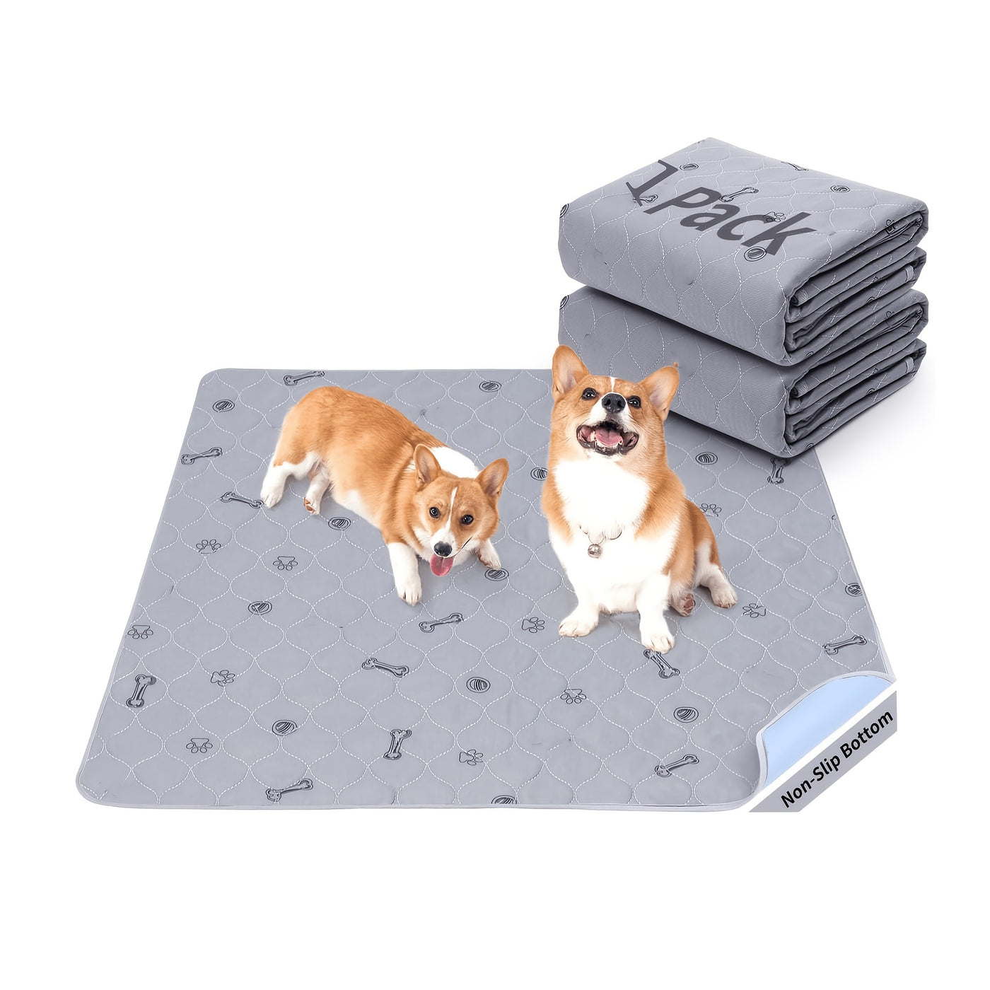 Reusable Washable Dog Pee Pads Upgraded Leak-Proof Odor-Proof Non-Slip Durable Puppy Training Pads Multiple Sizes for Home Travel Easy to Clean