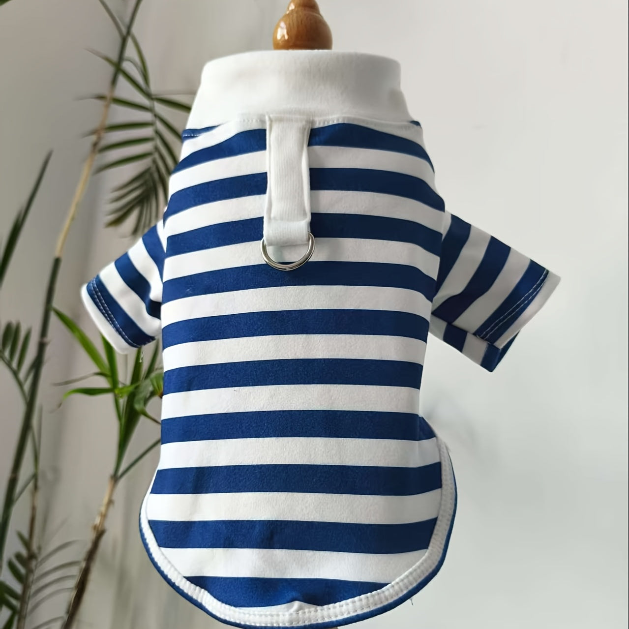 Dog Striped Navy Shirt Pullover – Classic Woven Pet Clothing for Dogs & Cats, All-Season Wear, Machine Washable, Fits Mini Toy Small Medium Large Breeds