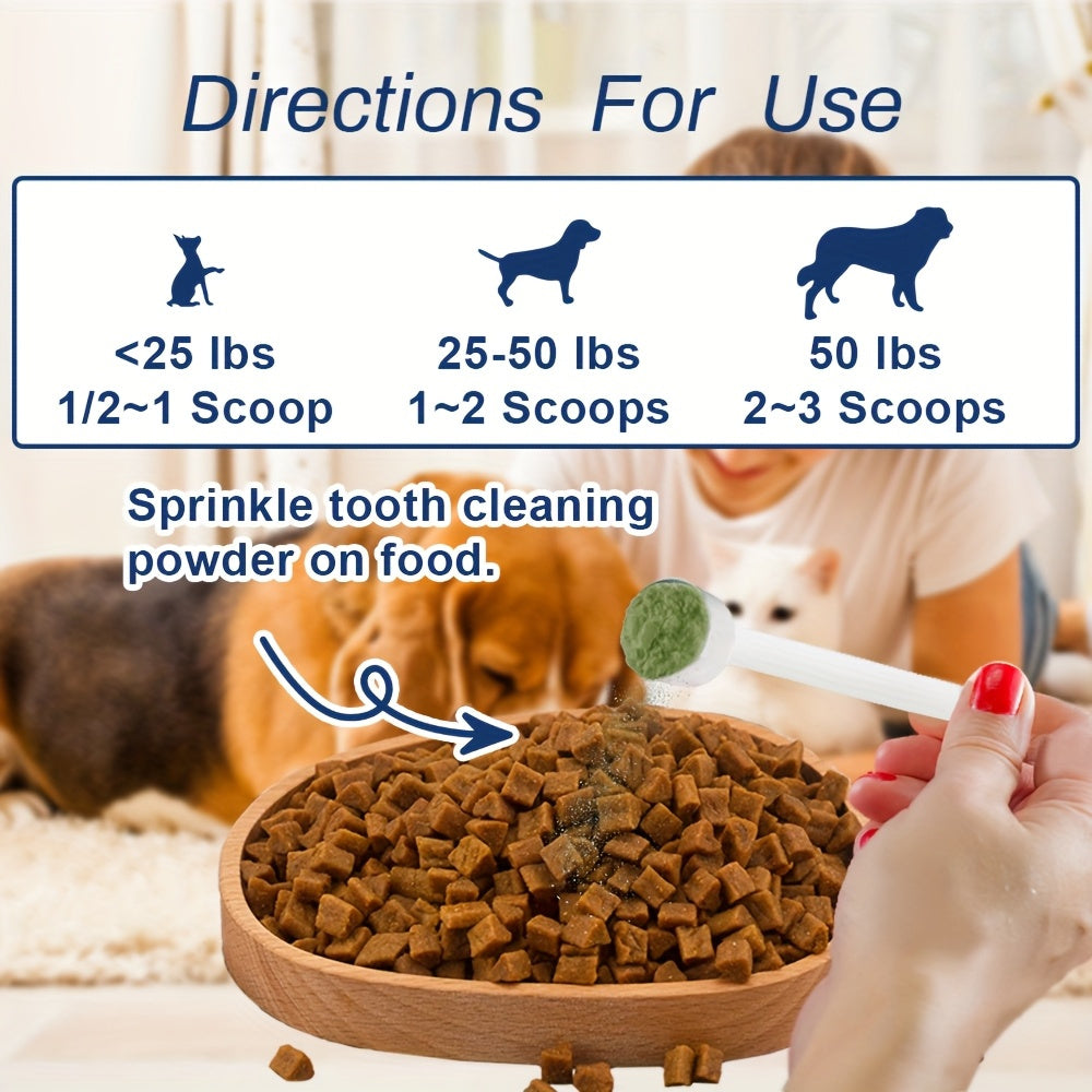 Pet Dental Powder for Dogs and Cats 100g – Plaque Off Tooth Cleaning Powder and Bad Breath Remover
