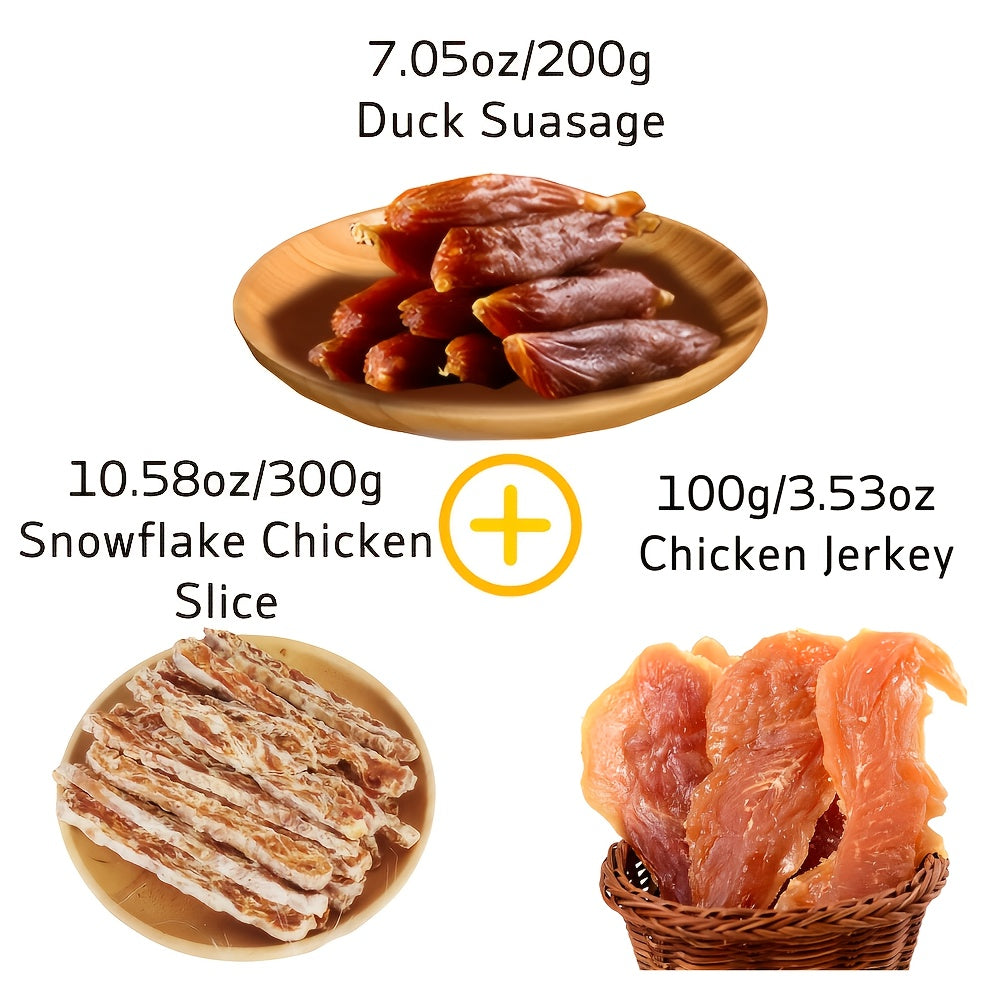 Duck Sausage Dog Treats High-Protein Low-Fat Long Lasting Easily Digestible Natural Dog Chews Training Reward for Small Medium Large Dogs 200g 600g