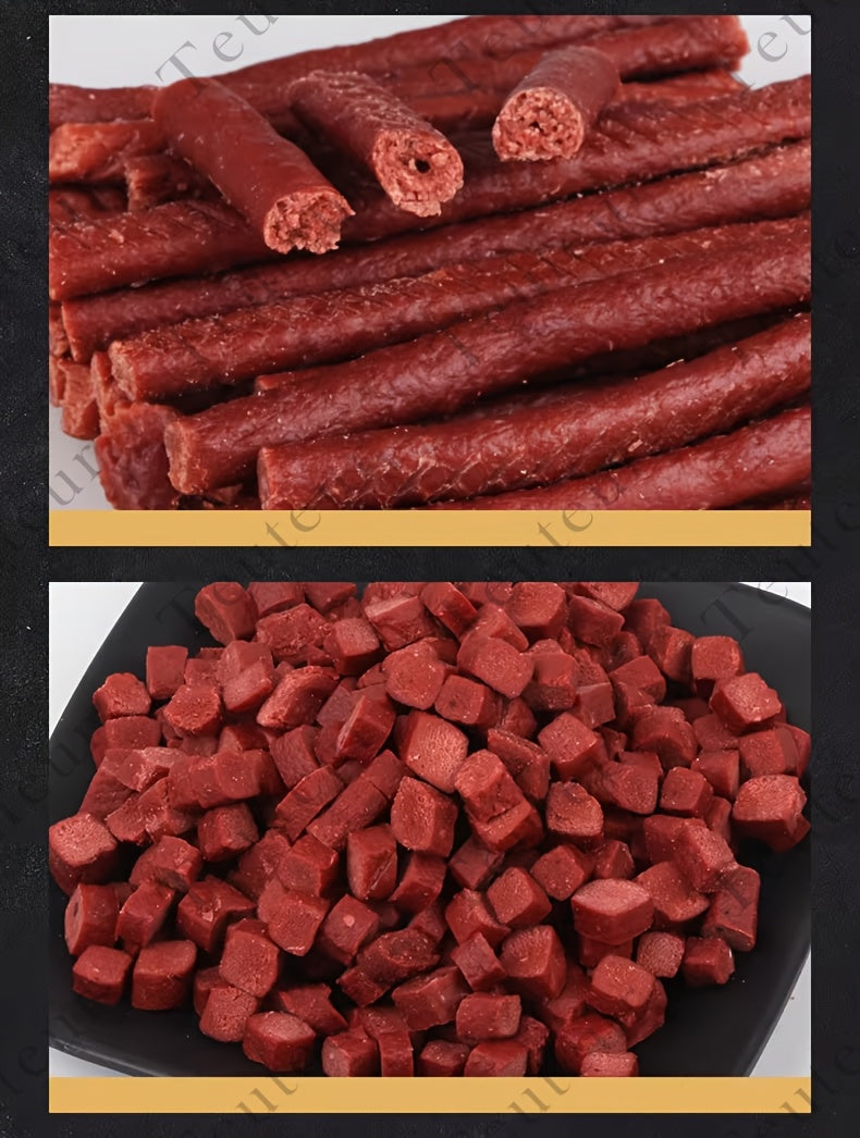 Beef Stick Dog Treats – Wind-Dried Beef, Beef Tendon Sticks & Beef Blocks, High Protein Grain-Free Long-Lasting Chews for Puppies & Adult Dogs, All Breeds, 5oz