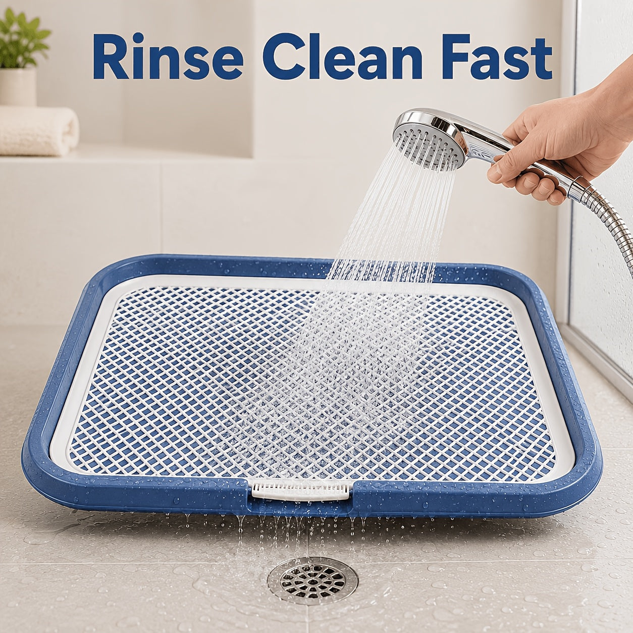 Dog Potty Tray with Removable Grating Leak-Proof Indoor Dog Toilet Pee Pad Holder for Puppy Training Apartments Small Dogs Washable Reusable
