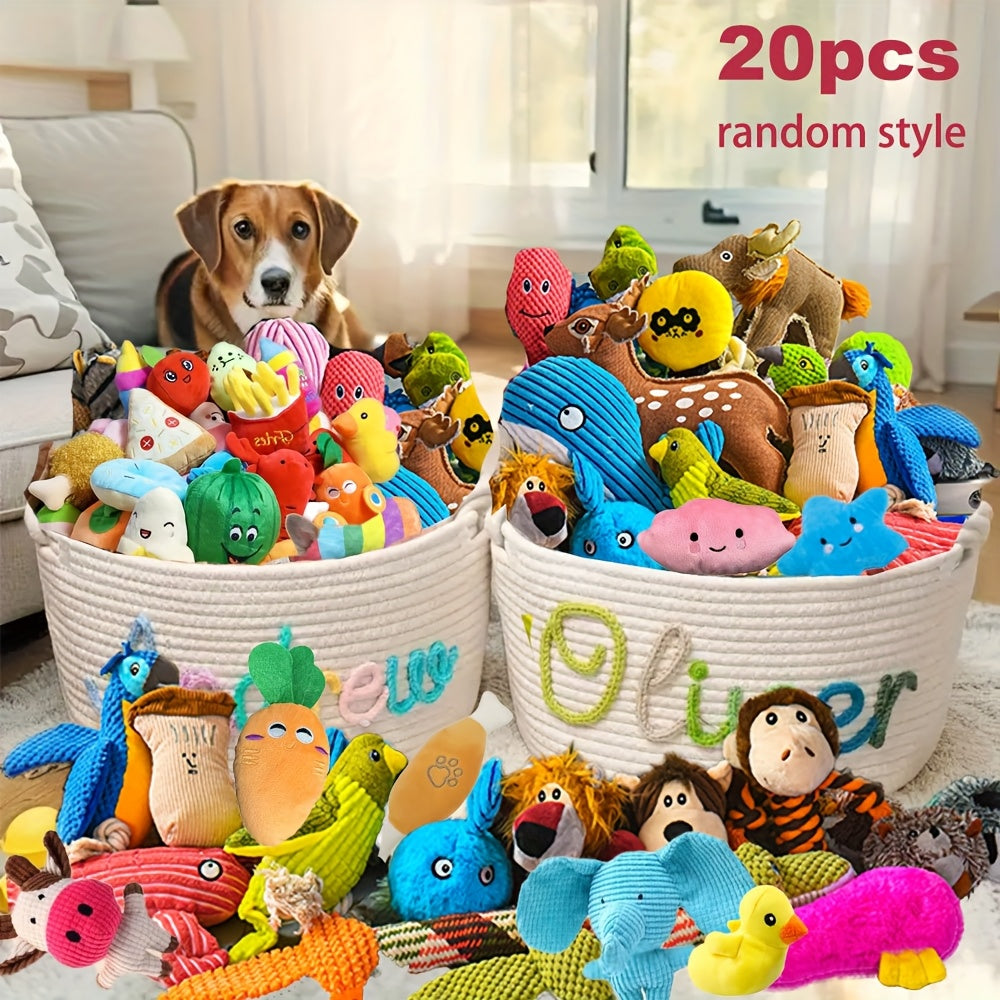 Dog Toy Gift Box 20 Pcs – Chew-Resistant Interactive Toy Variety Set for Small Dogs, Tug of War, Random Styles, Perfect Dog Gift