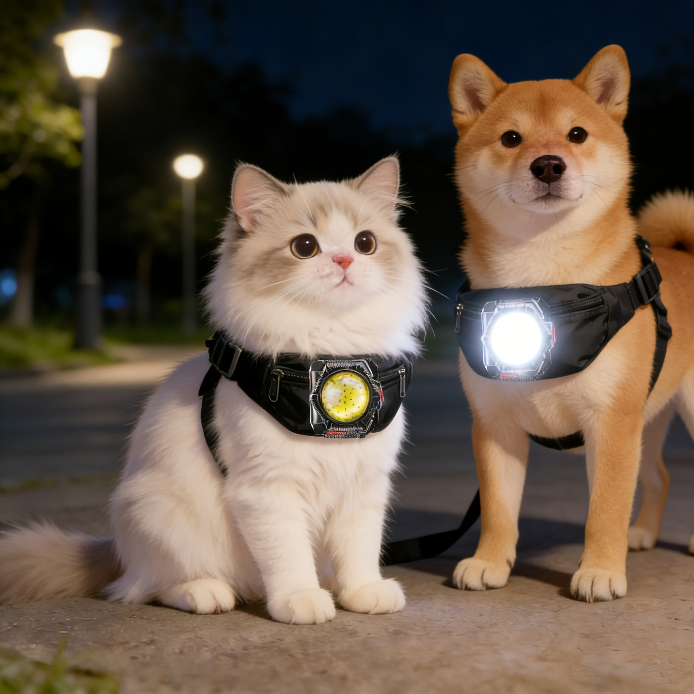 LED Glow Dog & Cat Collar USB Rechargeable Night Safety Light Adjustable Glowing Neck Cuff for Small Medium Dogs & Cats - Nighttime Walking Visibility & Anti-Lost Pet Accessory