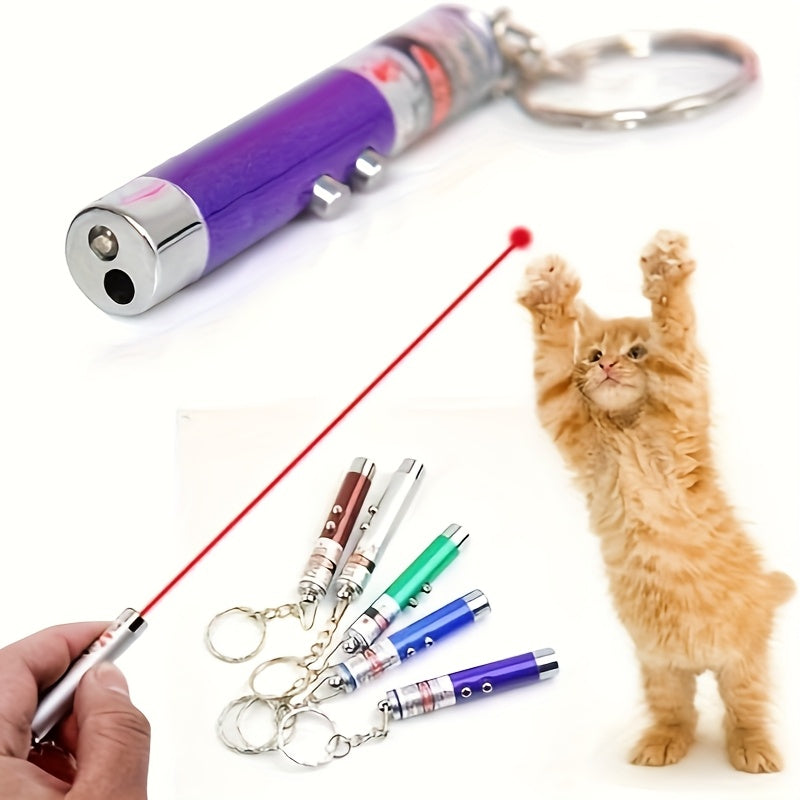 Cat Laser Pointer Toy 6 Pack Multicolor Mini Keychain LED - Interactive Chase Toy for Cats & Dogs Indoor Training Exercise