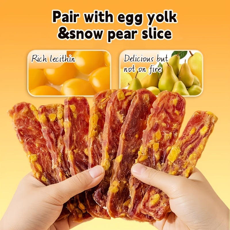 High-Protein Duck Jerky & Egg Yolk Dog Treats – Teething Chews & Training Snacks for Puppies & Dogs of All Breeds, Dried Duck Flavor Slices for Teddy, Bichon, Corgi, Golden Retriever