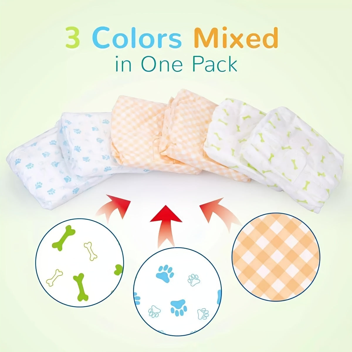 Dog Disposable Diapers 12-Pack – Ultra-Absorbent Leakproof Pet Diapers for Male & Female Dogs, Elastic Waistband, Adjustable Fit for Puppy Training & Incontinence