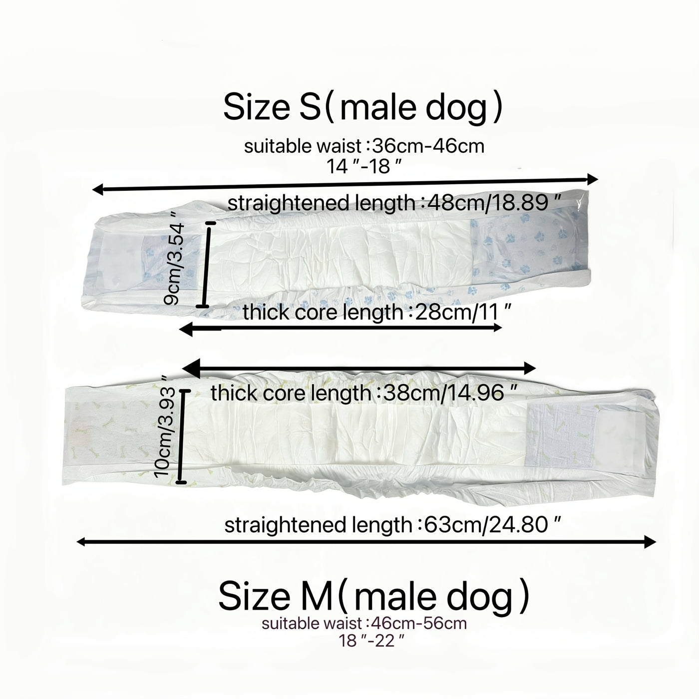 Dog Disposable Diapers 12-Pack – Ultra-Absorbent Leakproof Pet Diapers for Male & Female Dogs, Elastic Waistband, Adjustable Fit for Puppy Training & Incontinence