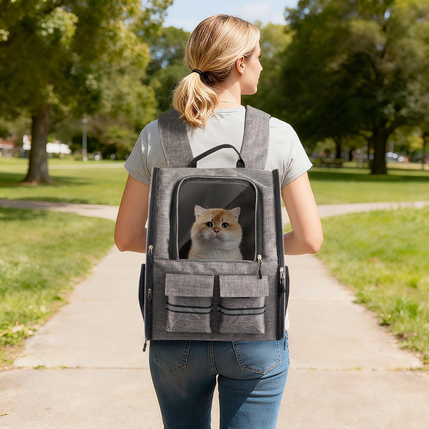 Airline Approved Pet Carrier with Wheels – 2-in-1 Rolling Trolley & Detachable Soft-Sided Bag, Telescopic Handle, Shoulder Strap & Safety Leash for Cats and Dogs