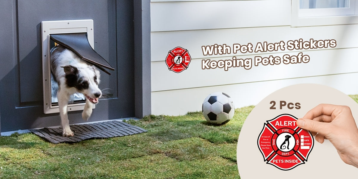 Large Dog Door Heavy Duty Plastic – Double Magnetic Flap Doggie Door for Interior & Exterior Doors or Wall, Easy Install, 45-100 LB Dogs