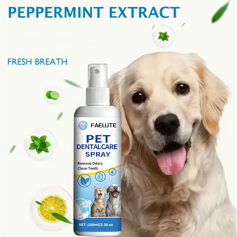 Pet Oral Spray for Cats and Dogs – Plant-Based Breath Freshener and Teeth Cleaner Plaque Reducer Dual-Purpose